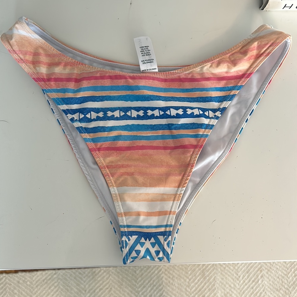 Kenny flowers watercolors Palmilla sporty bikini bottoms size L